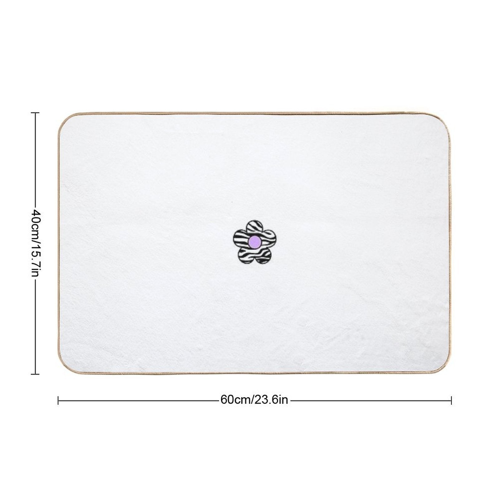 Zebra Print Flower Durable Bath Mat