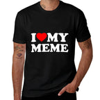 I Love My Meme I Heart Family Grandma  Graphic-printed T-Shirt