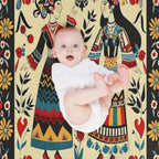 Bulgarian Folk Art Gift-ready Throw Blanket