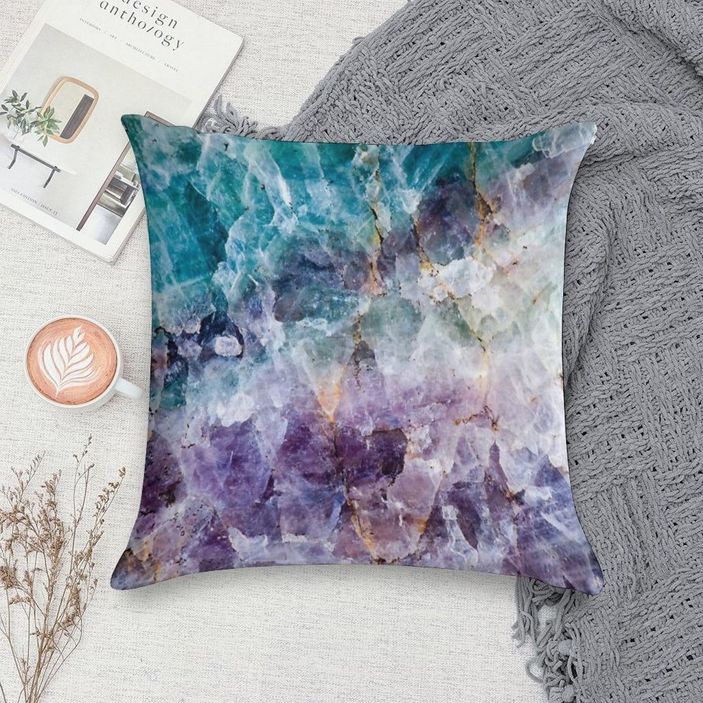 Turquoise & Purple Quartz Crystal Soft Ultra-Soft Texture Throw Pillow