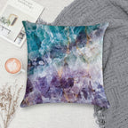 Turquoise & Purple Quartz Crystal Soft Ultra-Soft Texture Throw Pillow