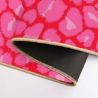Leopard Print Pink And Red Colours  Eco-Friendly Bath Mat