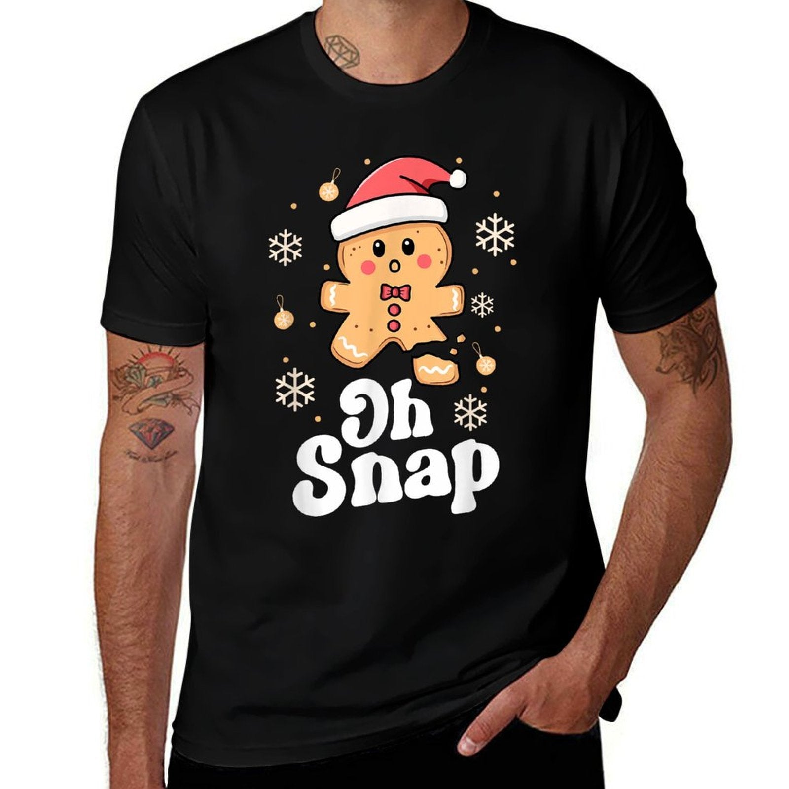 Oh Snap Gingerbread Man Cute Christmas Cookie Baking Team  Graphic-printed T-Shirt