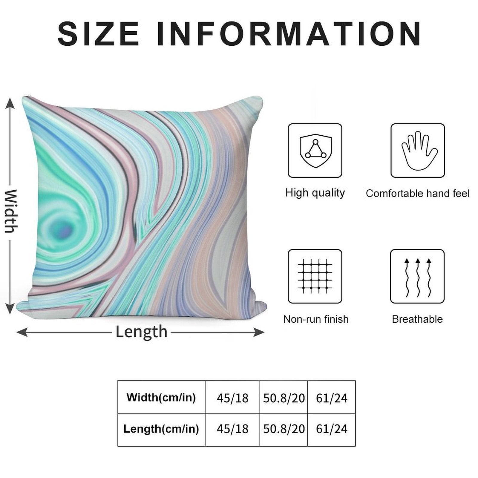 Preppy Abstract Pastel Lilac Purple Turquoise Aqua Blue Swirls Soft Luxury Feel Throw Pillow