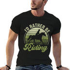 Horse-Shirt Id Be Riding Funny Equestrian Womenn Girl, Female X-Small, Blue  Heathered Texture T-Shirt