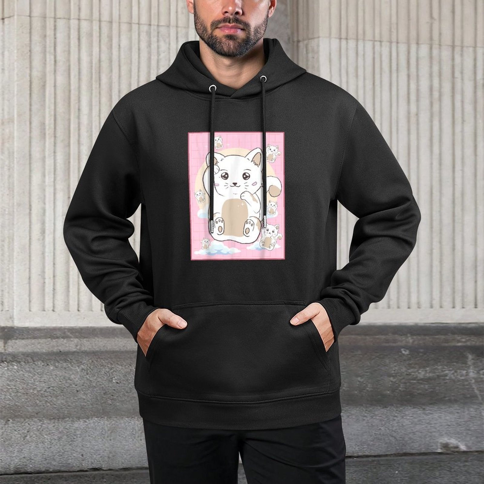 Cute Kawaii Cat Japanese Aesthetic Relaxed Fit Hoodie