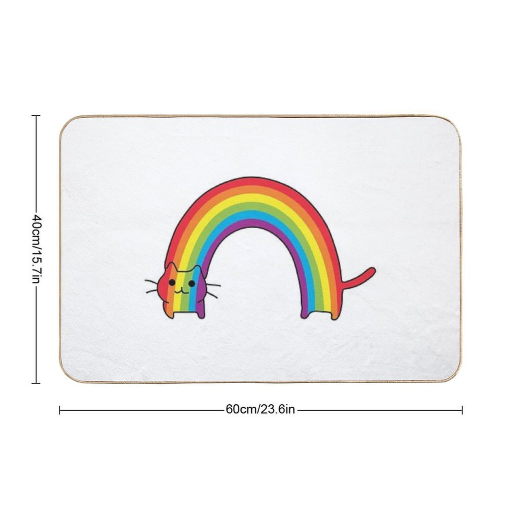 Rainbow Cat  Pet-Safe Bath Mat
