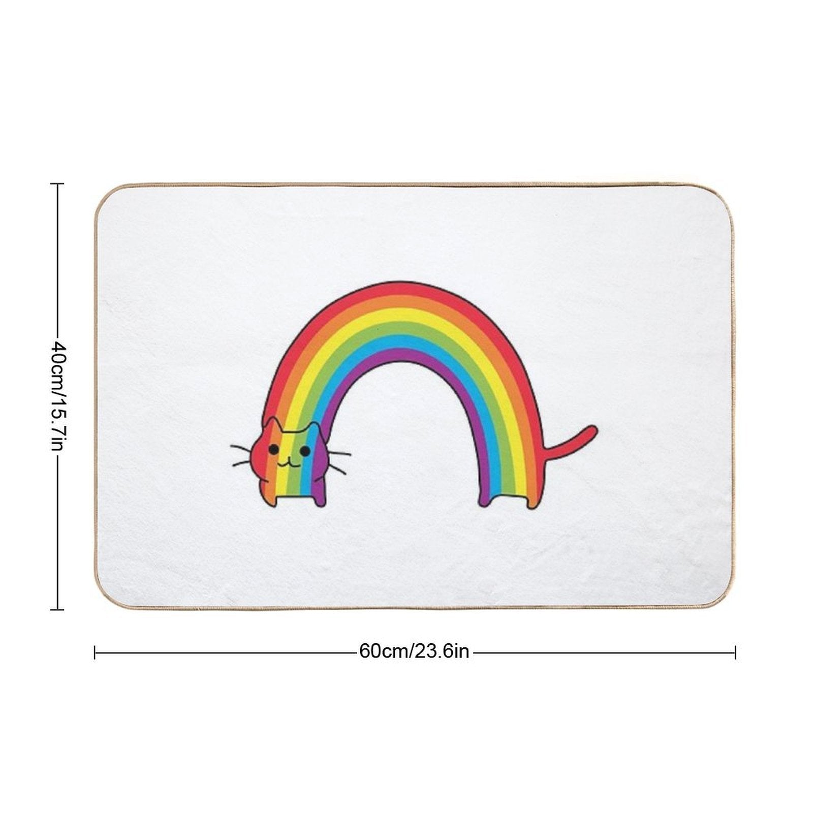 Rainbow Cat  Pet-Safe Bath Mat