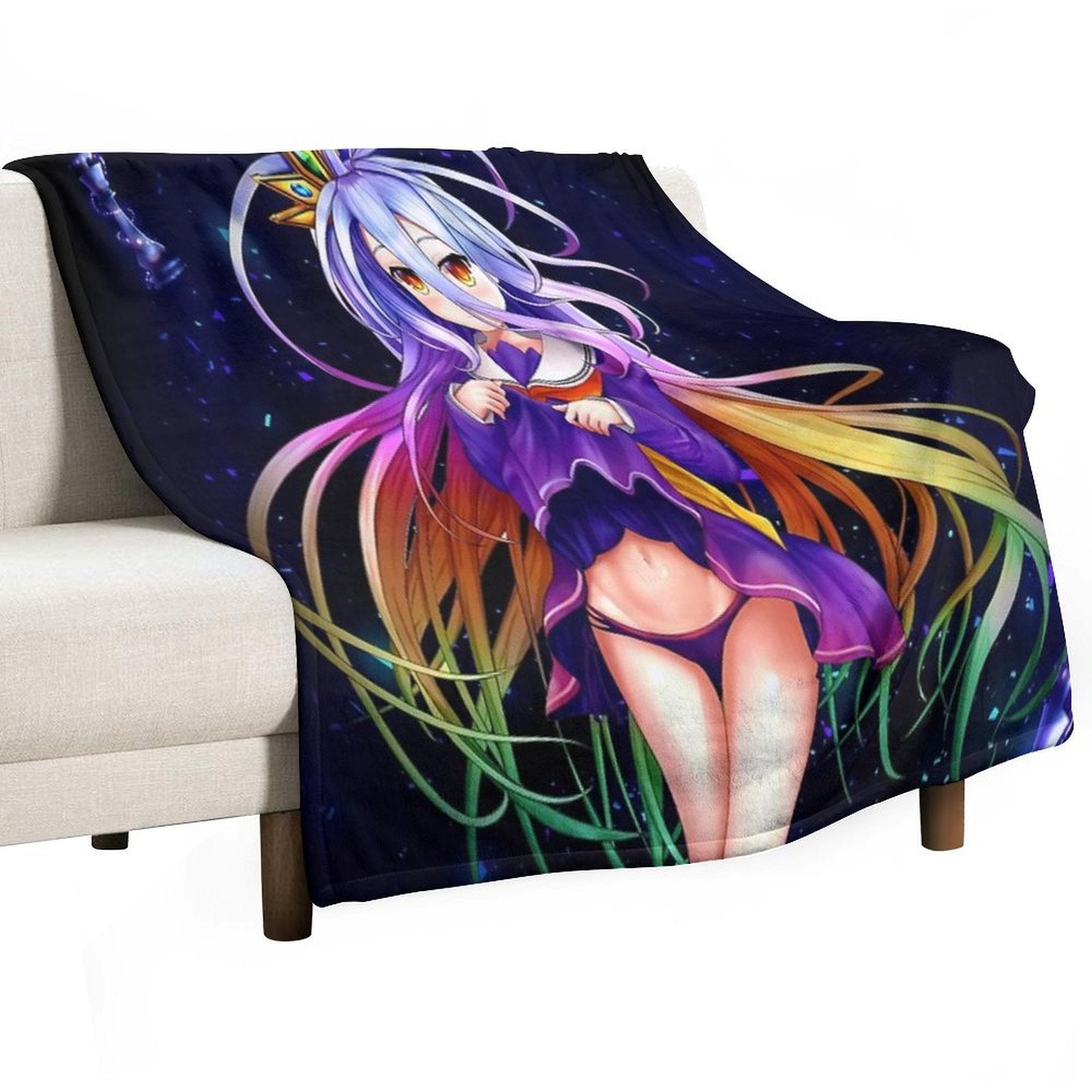 Shiro No Game No Life Drawing For Otaku Wrinkle-free Throw Blanket