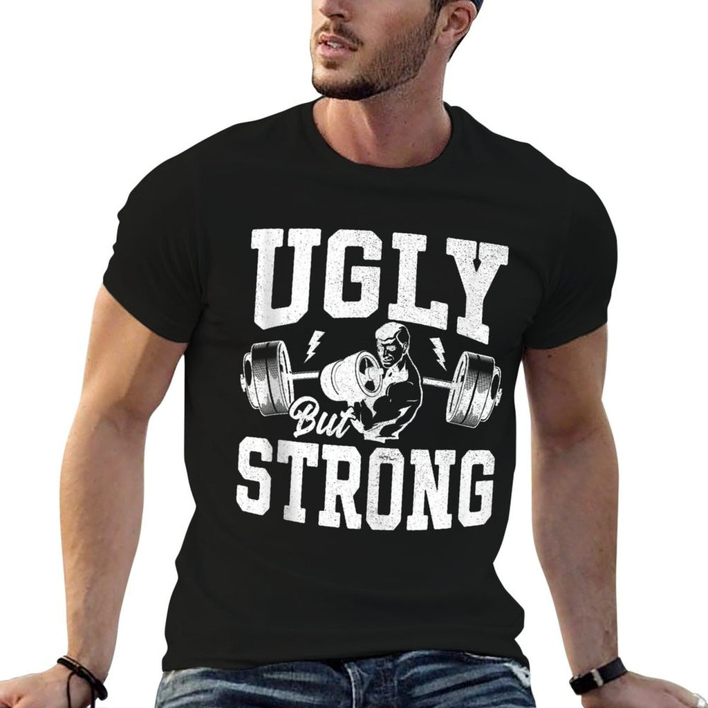 Strongman Training Equipment Ugly But Strong Men Bodybuilder  Rolled Sleeves T-Shirt