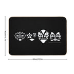 Kiss (Masks) White on Black  Anti-Trip Bath Mat