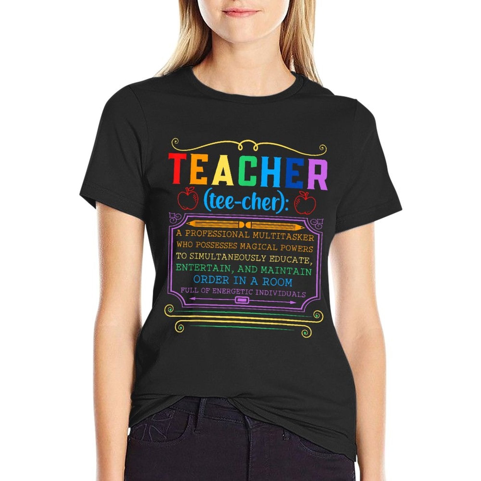 Teacher Definition - Funny Teaching School Teacher  Cotton T-Shirt