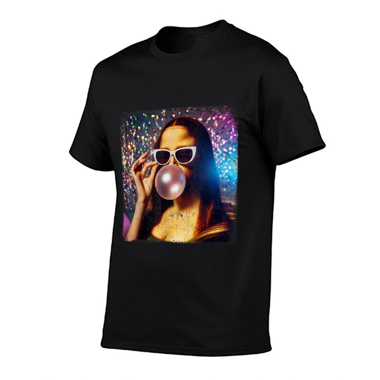 Funny Mona Lisa Bubblegum Gum Leonardo Da Vinci  Tagless Design T-Shirt