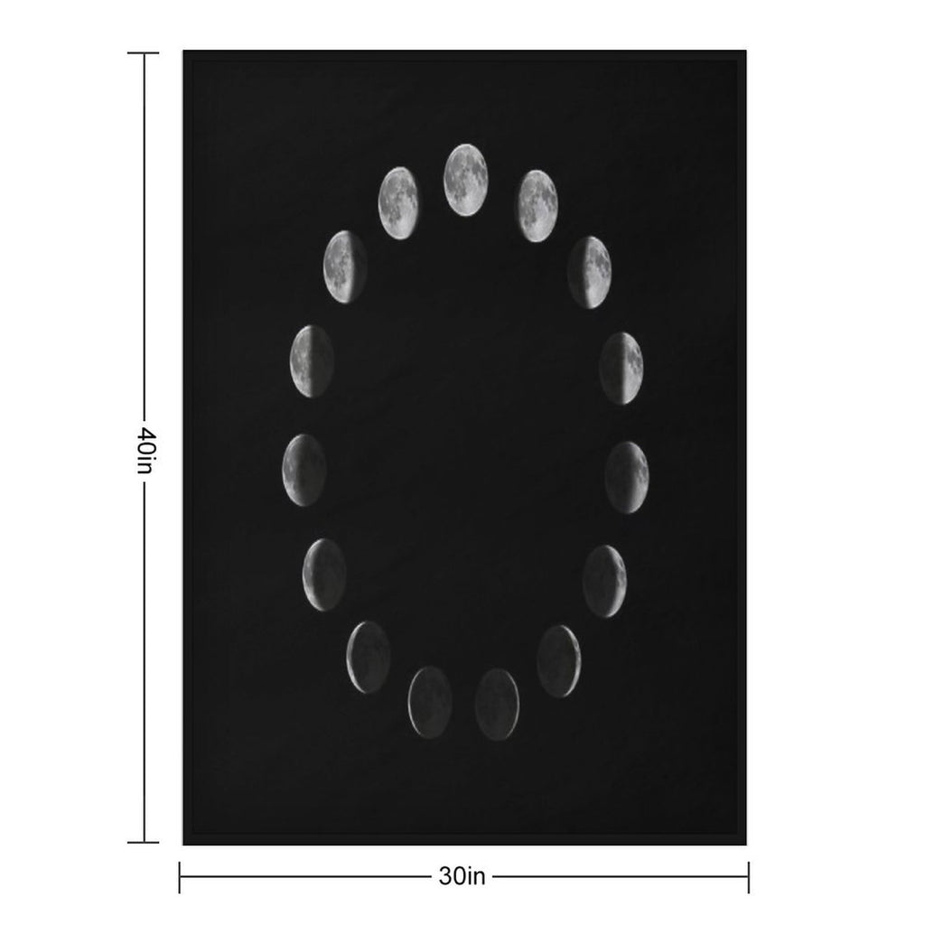 Moon Phases 2 Machine-washable Throw Blanket