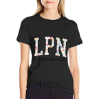 LPN Nurse Licensed Practical Nursing Flower Retro Healthcare  Rolled Sleeves T-Shirt
