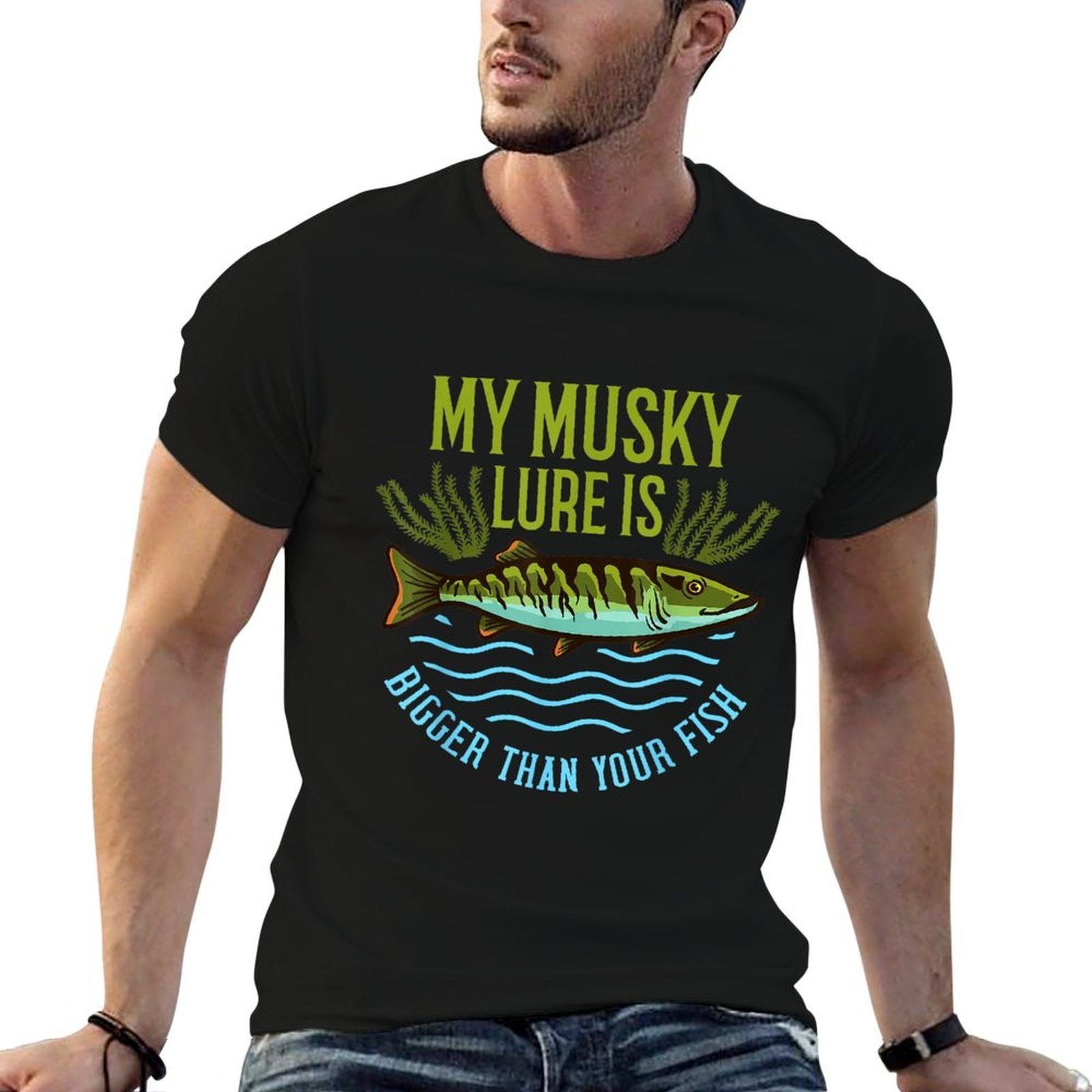 Musky Fishing Gift Muskie Lure Muskellunge  Lightweight T-Shirt