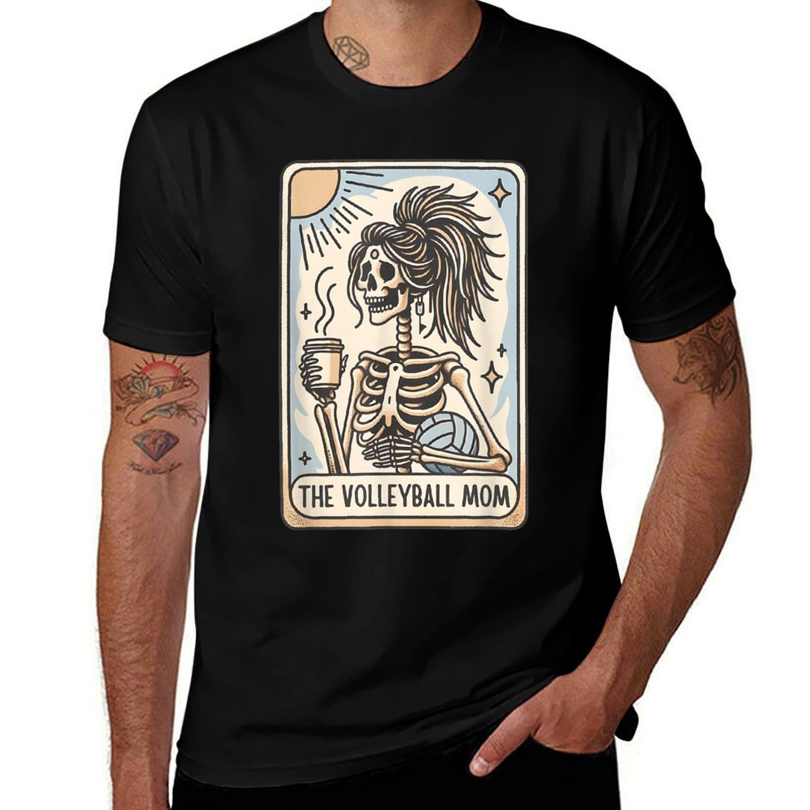 Funny Halloween Volleyball Mama, Volleyball Mom Skeleton  Relaxed-fit T-Shirt