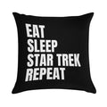 Eat Sleep Star Trek Repeat Soft High-Density Material Throw Pillow