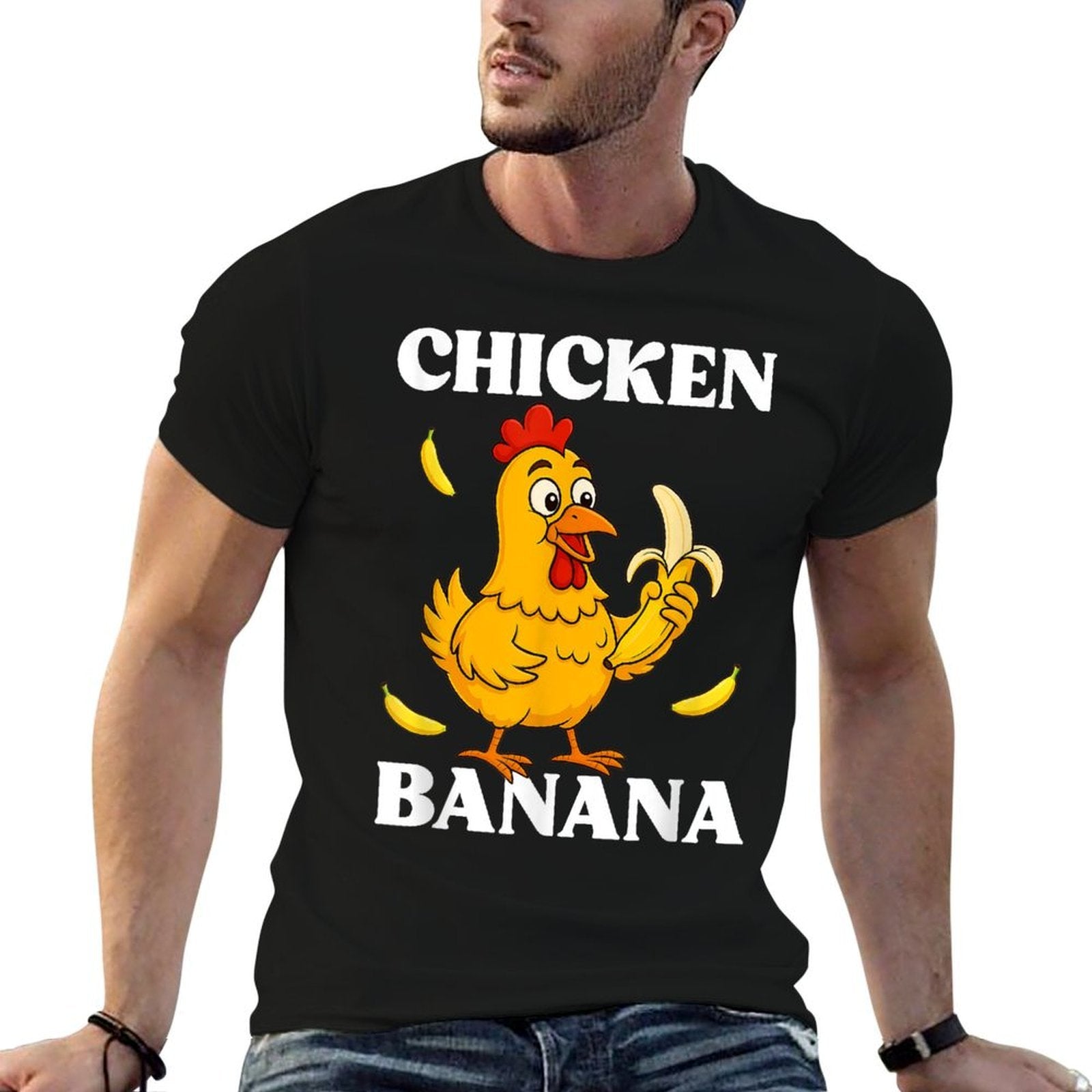 Chicken Banana Meme Cartoon Humor  Tagless Design T-Shirt