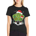 Pickleball Christmas  Oversized Silhouette T-Shirt