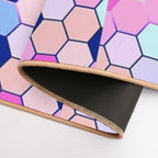 Cute Pastle Hexagon Pattern  Easy Maintenance Bath Mat