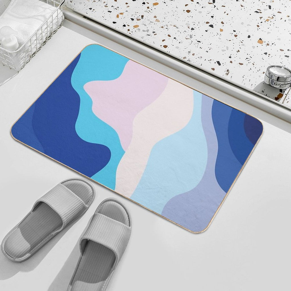 Milky Wave  Easy Maintenance Bath Mat