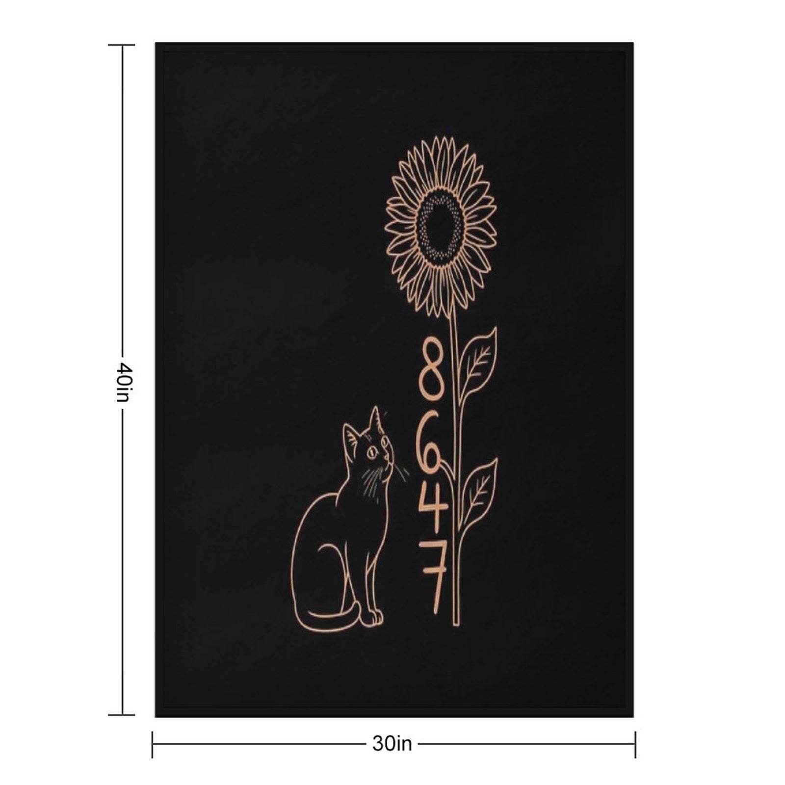 8647 Subtle Anti Trump 86 47 Cat Sunflower, Cat Lovers Durable Throw Blanket