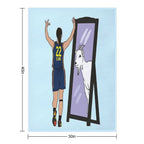 Caitlin Clark Mirror GOAT (Indiana) Shrink-resistant Throw Blanket