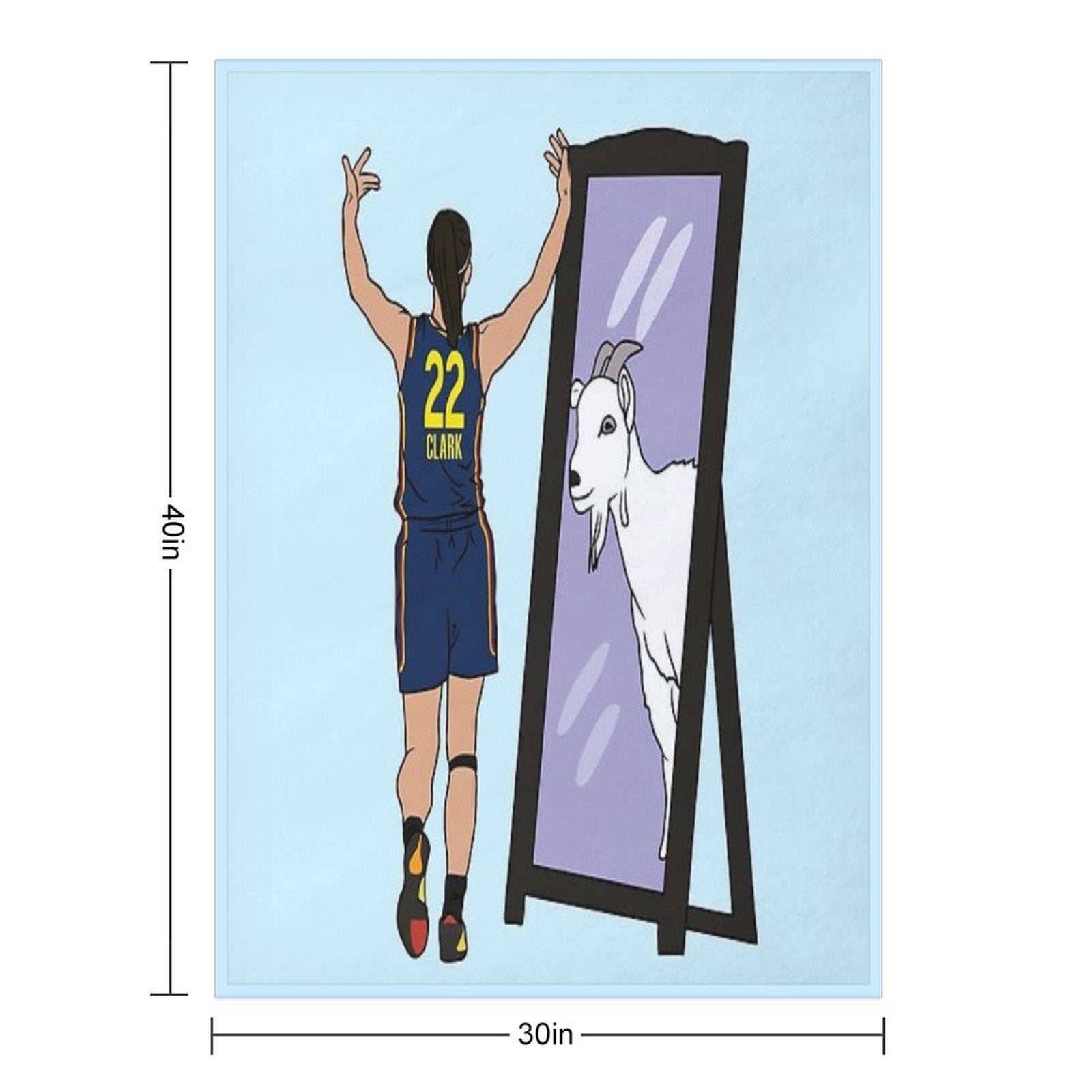 Caitlin Clark Mirror GOAT (Indiana) Shrink-resistant Throw Blanket