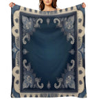 RogerPattern - Tranquil Blue Harmony A Bandana-Inspired Print Plush Throw Blanket