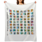 National Parks Of The United States Poster List Machine-washable Throw Blanket
