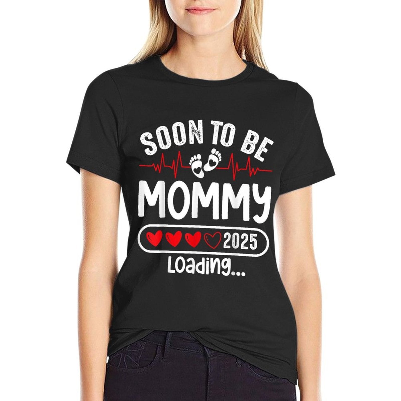 Soon To Be Mommy 2025 Mom Est 2025 Loading Promoted to Mommy  Lightweight T-Shirt