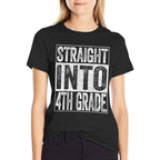 Straight Into 4th Grade Boy Girl Back To School  Lightweight T-Shirt