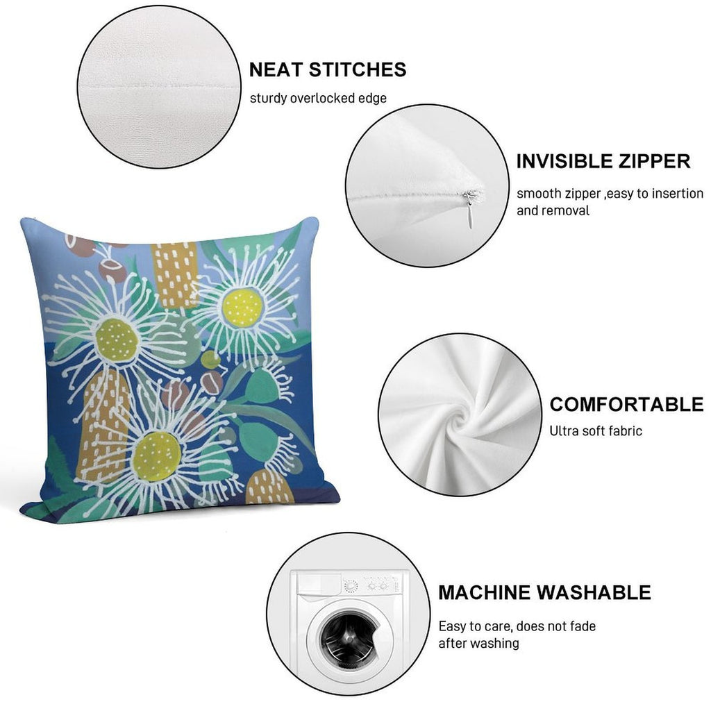 Australian Native Flowers Soft Luxury Feel Throw Pillow