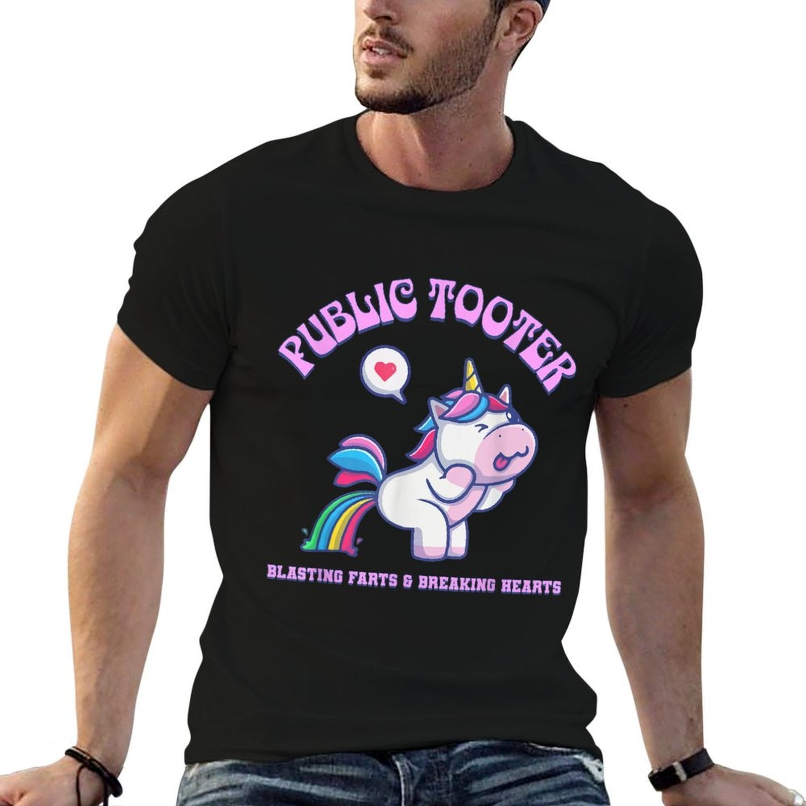 Public Tooter Funny Inappropriate Embarrassing Unicorn Humor  Durable T-Shirt
