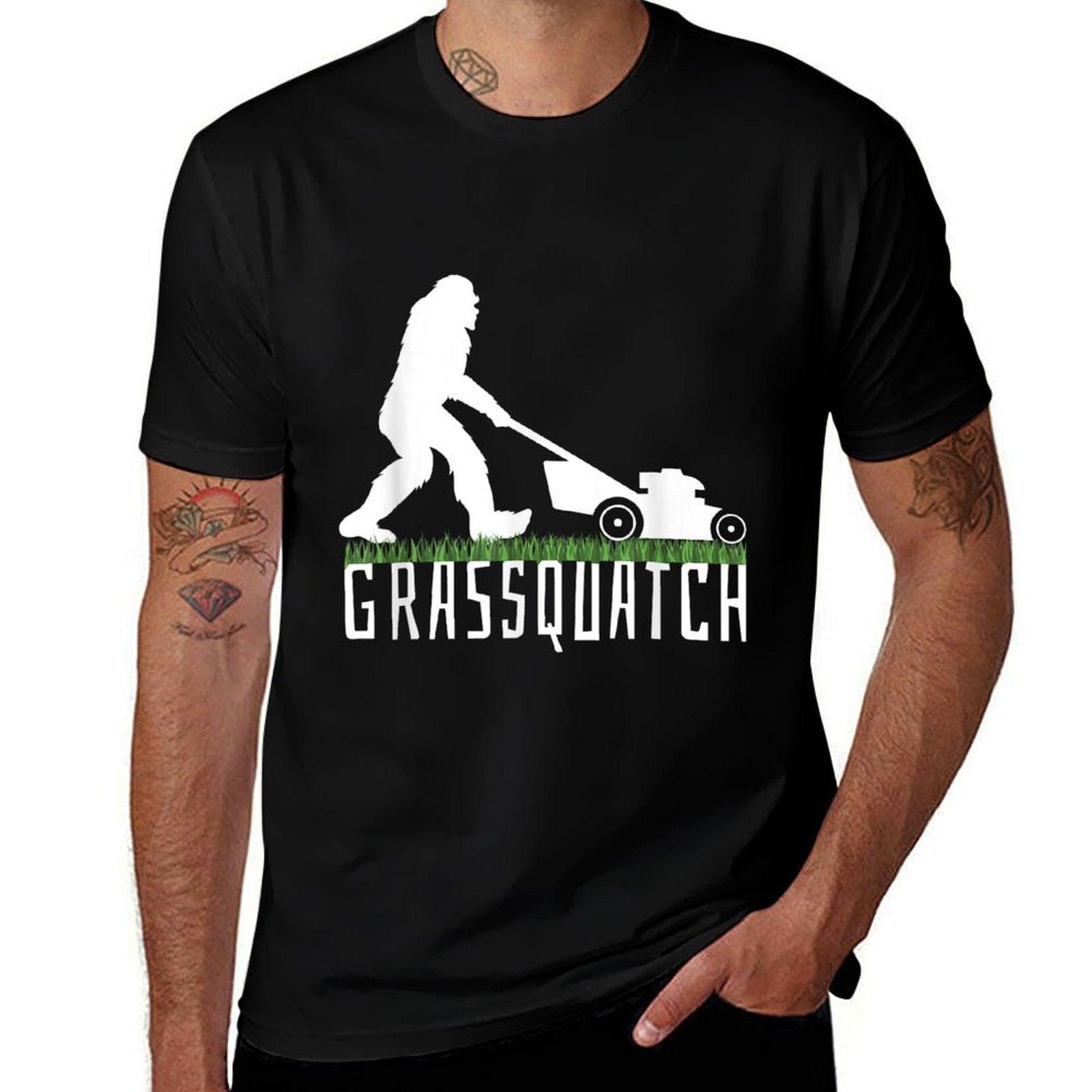 Funny Lawn Mowing Sasquatch Grassquatch Bigfoot Lawn Mower  Classic T-Shirt