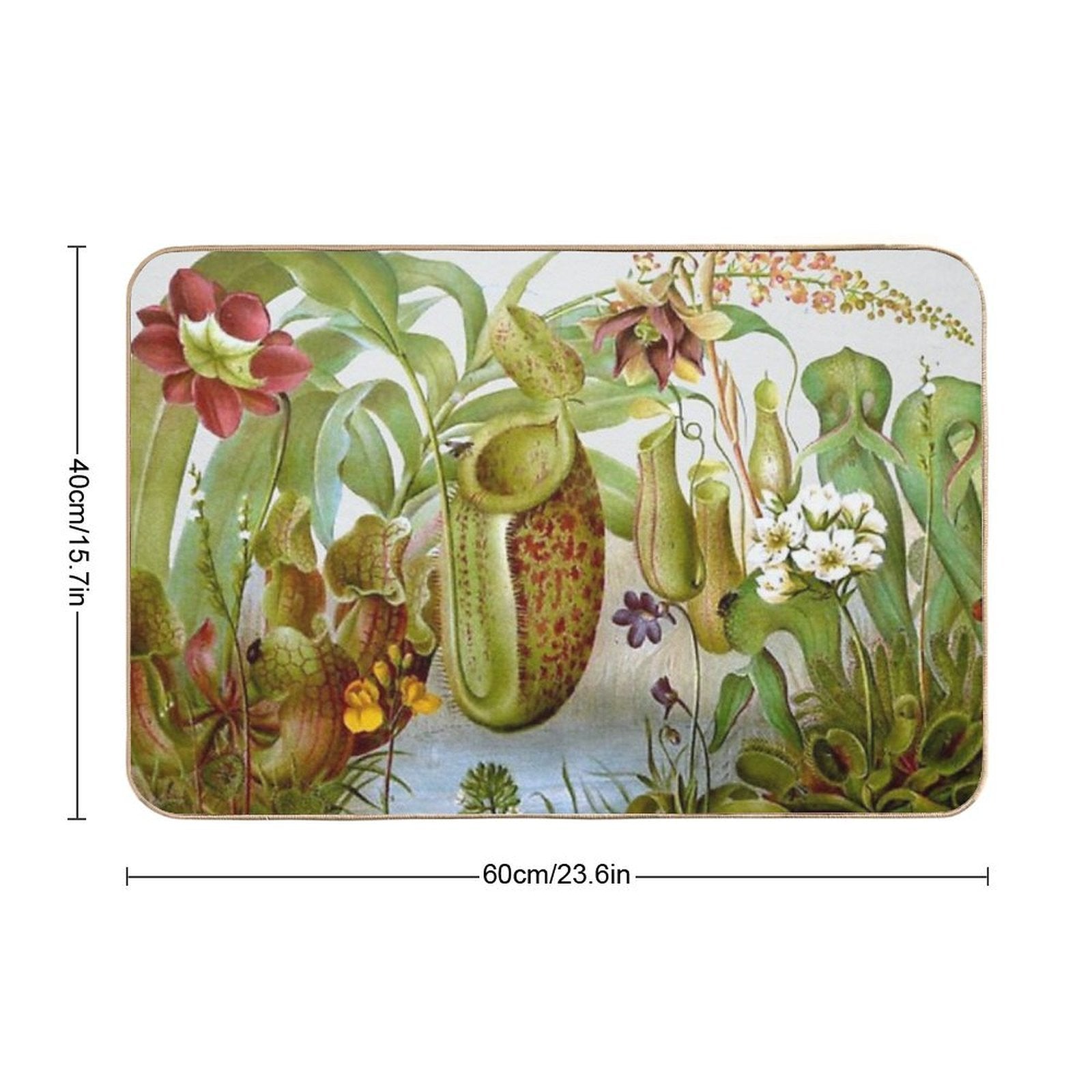 Vintage Carnivorous Plant Illustration  Versatile Bath Mat