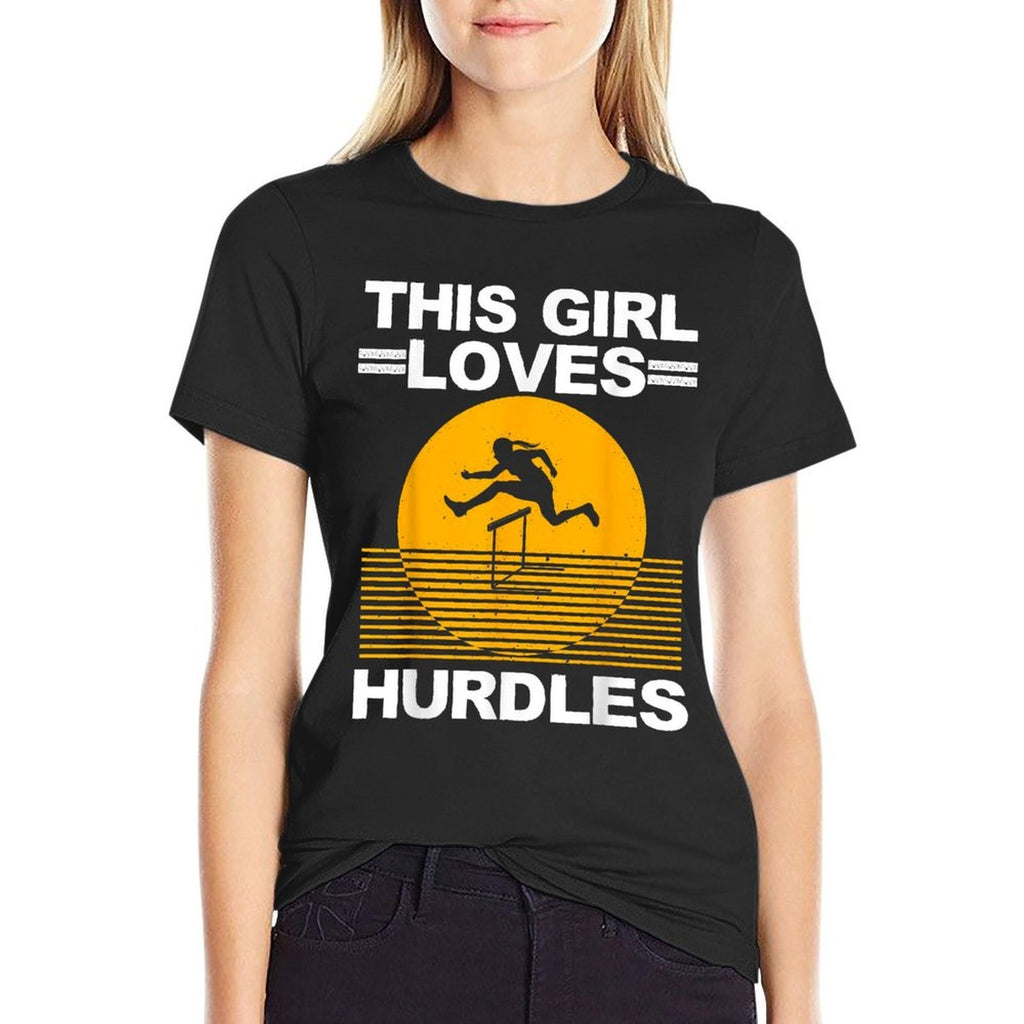 Cool Hurdle Design For Girls Women Hurdling Athletics Sport  Slim-fit Cut T-Shirt
