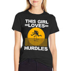Cool Hurdle Design For Girls Women Hurdling Athletics Sport  Slim-fit Cut T-Shirt