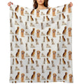 Golden Retrievers Seamless Pattern Anti-pilling Throw Blanket