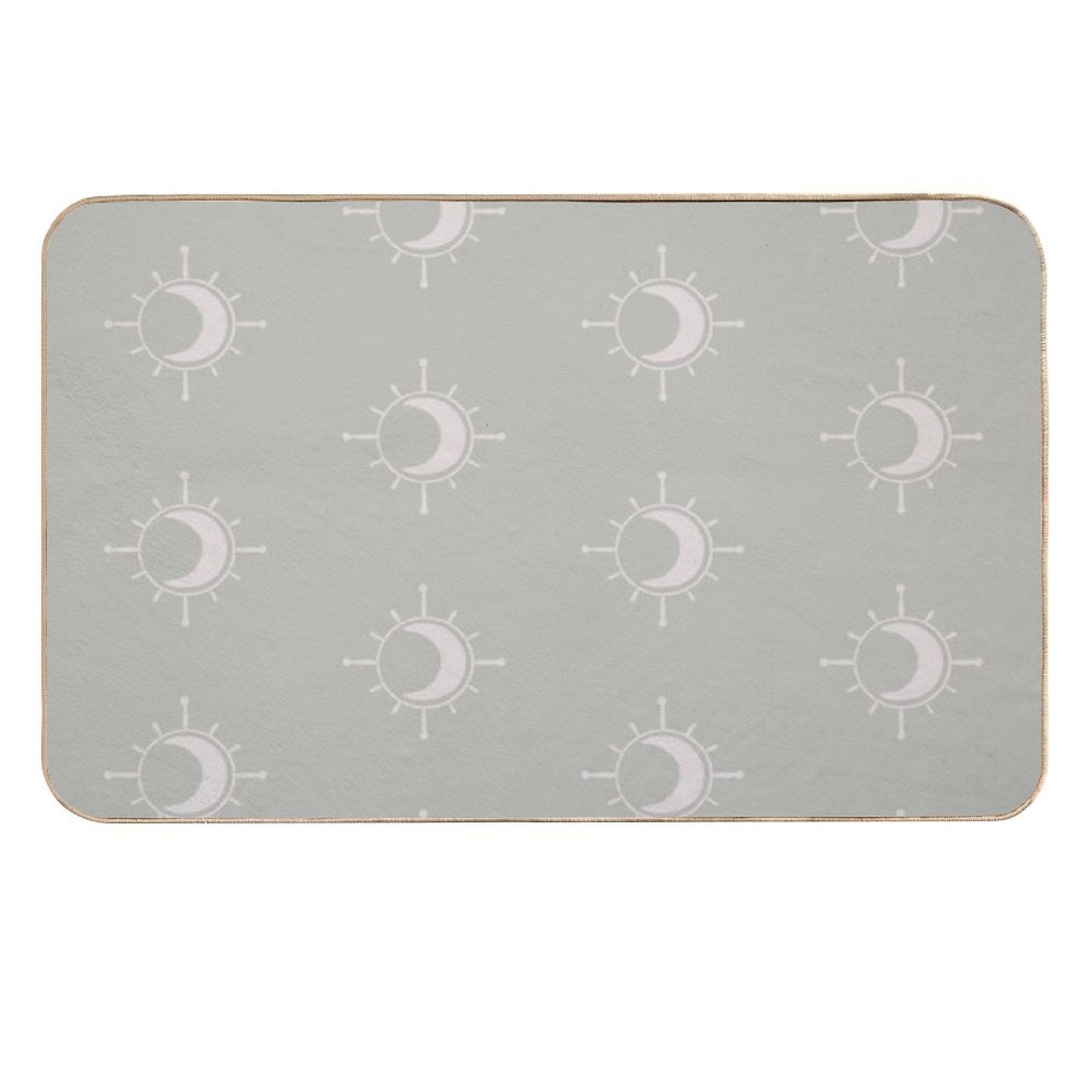 Cosmic Sun And Moon Design Soft Aesthetic In Muted Colors Pale Green  Pet-Safe Bath Mat