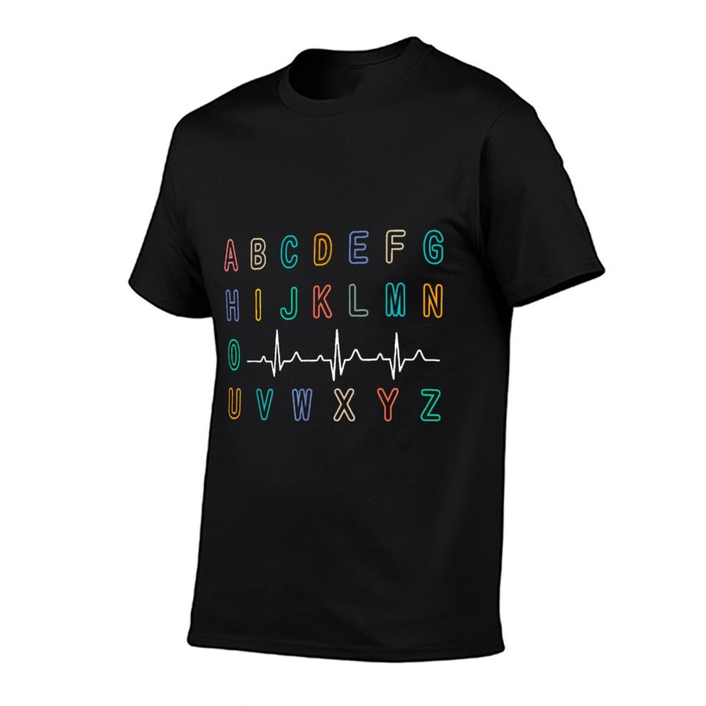 Nurse PQRST Test ABCs Ekg Strip Alphabet Funny Nurses Jokes  Ribbed Collar T-Shirt