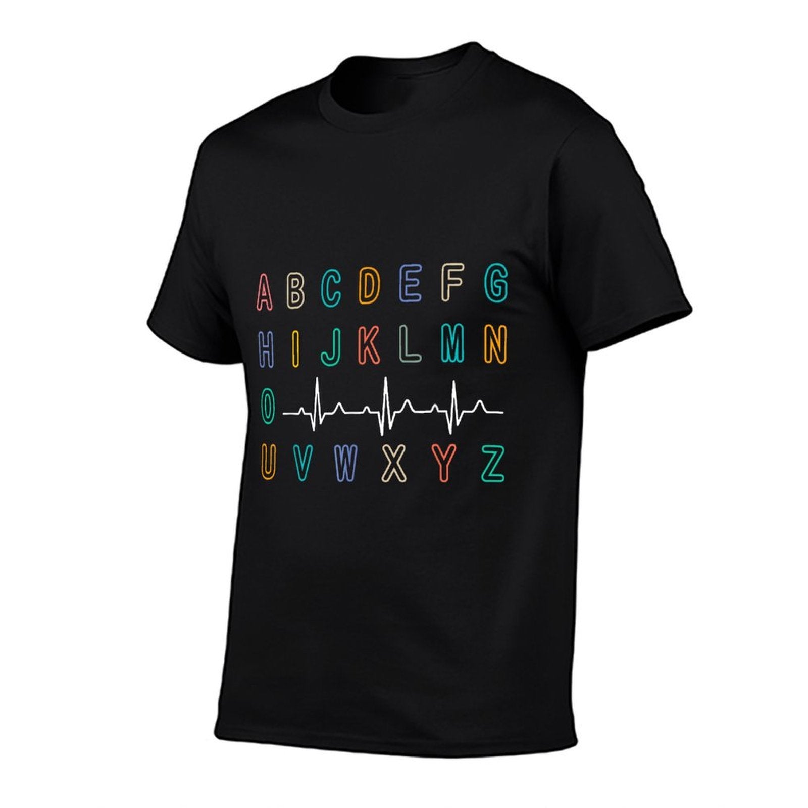 Nurse PQRST Test ABCs Ekg Strip Alphabet Funny Nurses Jokes  Ribbed Collar T-Shirt