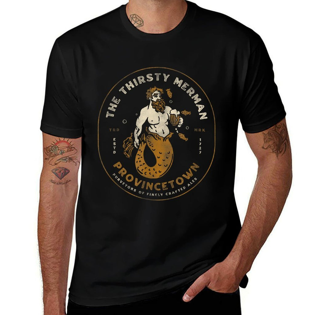The Thirsty Merman Provincetown, Cape Cod Massachusetts  Oversized Silhouette T-Shirt