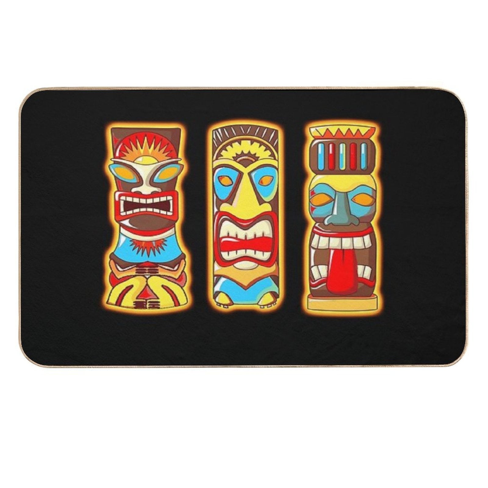 Tiki Gods Totems Idols Retro Tropical Polynesian  Eco-Friendly Bath Mat