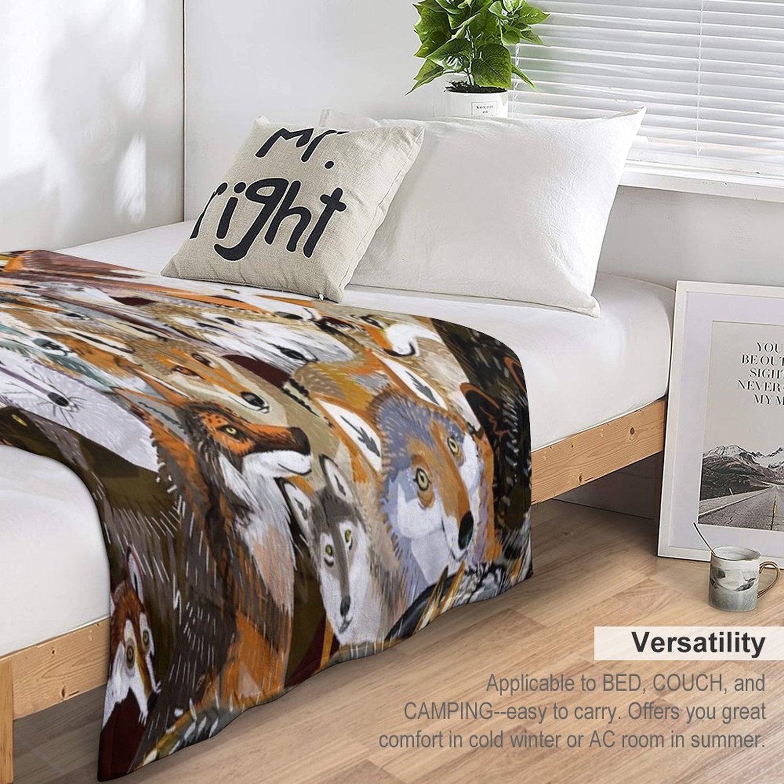 Wolves Oclock Time to Wolf Shrink-resistant Throw Blanket