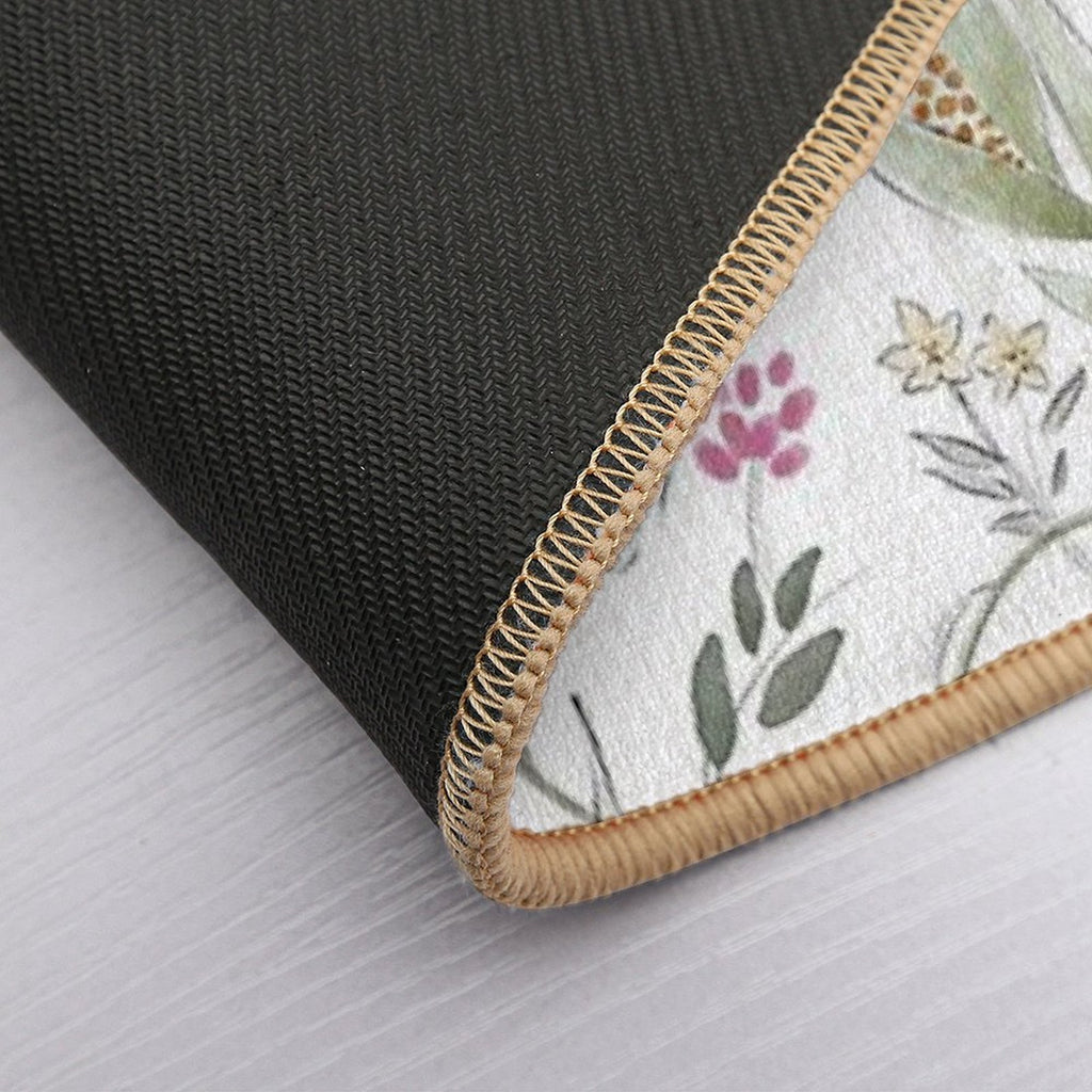 Colorful Flowers And Leaves  Odorless Bath Mat