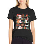 Ghost Christmas Reading Book Lover Library Christmas Teacher  Trendy Pattern T-Shirt