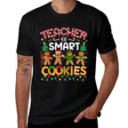 Christmas Teacher of Smart Cookies Funny Cute Gingerbread  Stretchy T-Shirt