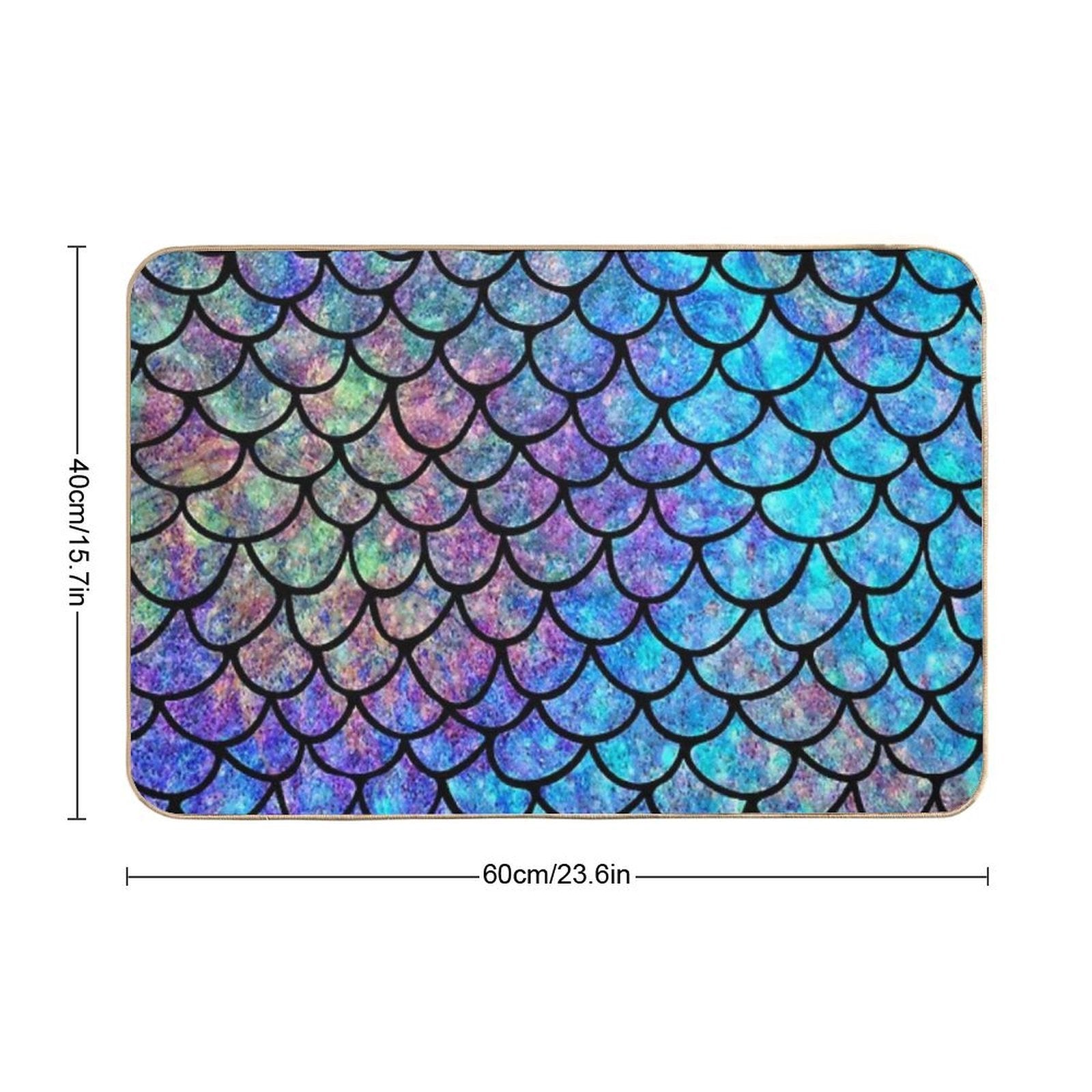 Colorful Mermaid Scales  Pet-Safe Bath Mat